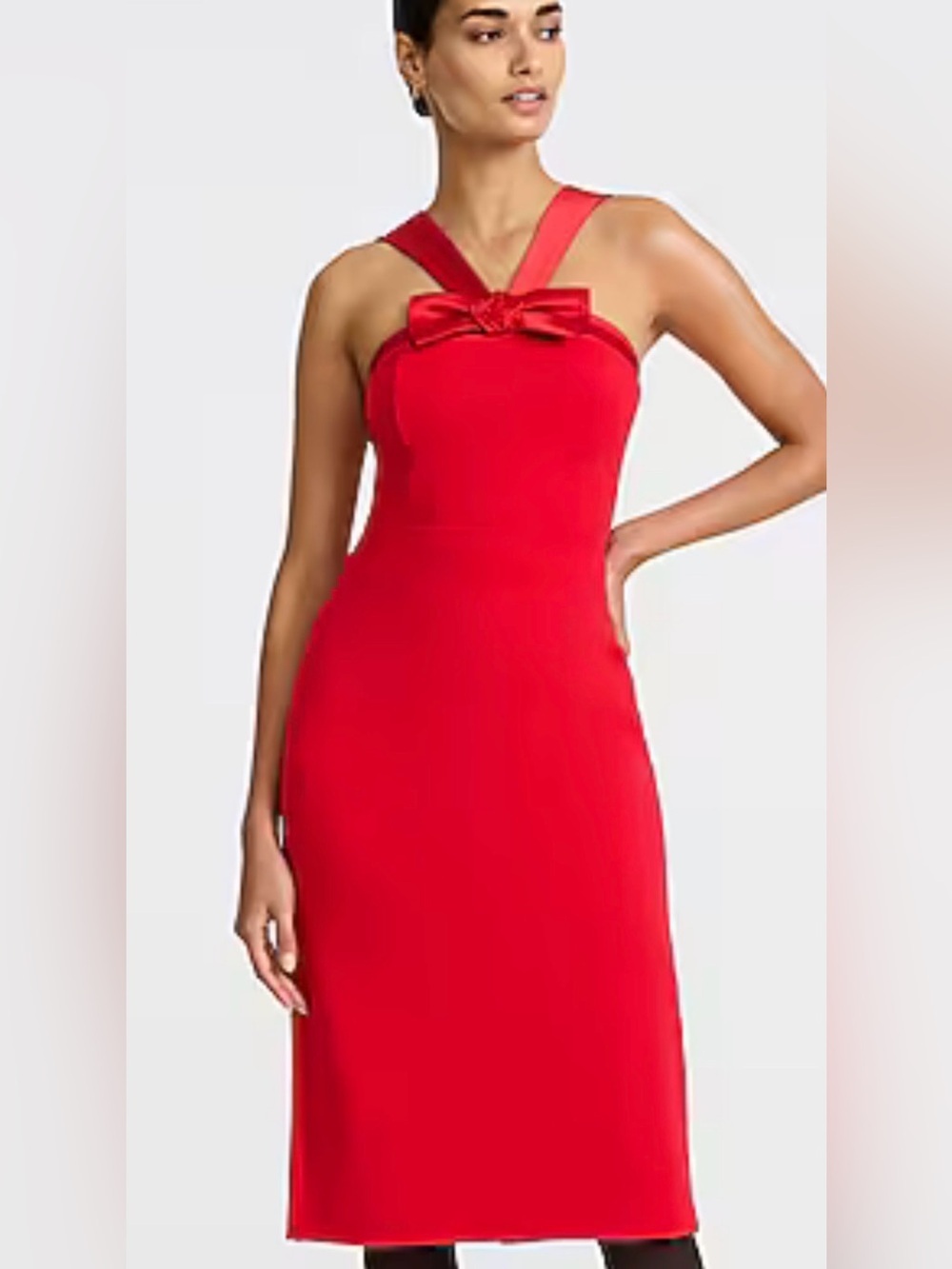 Express Rosette Bow Halter Neck Sleeveless Midi Dress Sz XL home coming  evening